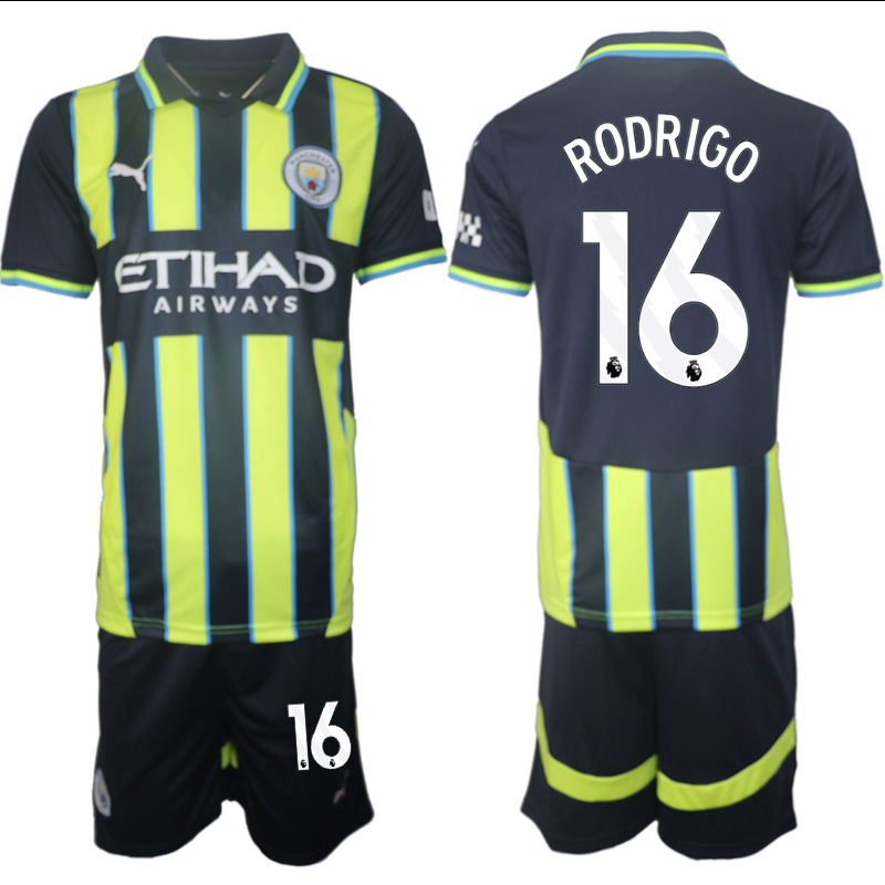 Men 2024-2025 Club Manchester City away black green #16 Soccer Jersey